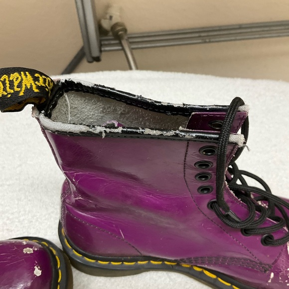 Dr. Martens Shiny Purple Combat Boots - Picture 9 of 13